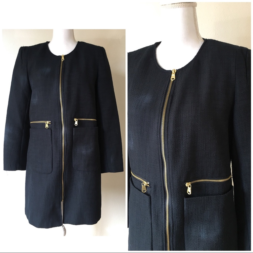 H&M women’s pea coat zip up size 12